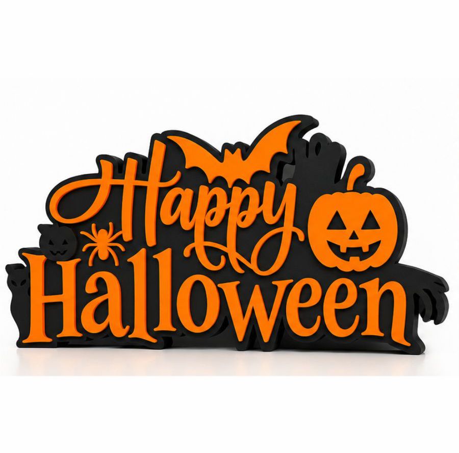 Letreiro Happy Halloween em 3D – Decoração de Halloween